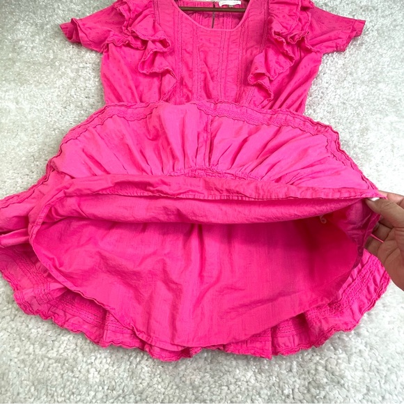 LOVE SHACK FANCY hot pink Natasha mini dress watermelon ice ruffle size XL - Picture 9 of 16